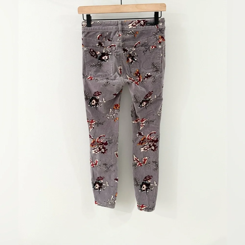 Anthropologie Pilcro High Rise Skinny Velour Pants Gray Size 25 - Picture 6 of 6